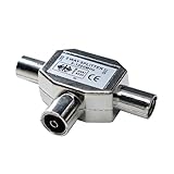 2-Wege-Antennenverteiler, 2 x Koax-Stecker männlich auf 1 Buchse, Adapter...