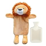 Wärmflasche mit Bezug 750ml,Wärmflaschen Tier Kinder,Süße Wärmflasche...