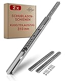 LouMaxx Kugelauszug 2er Set (1 Paar) Schubladenschienen 310 mm 17 mm Nut...