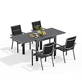 Devoko Gartenmöbel Set 4 Personen,4+1 Aluminium Tisch und Stühle Set...