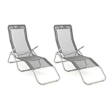 Nexos Trading Gartenliege 2er Set Bäderliege 160 x 48,5 x 100 cm Textilene...