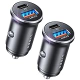 LISEN 2-Pack Zigarettenanzünder USB C Metall KFZ Ladegerät 54W Auto...