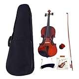 LEADZM 4/4 Violin Set Full Size, Geige mit Etui, Bogensehne, Kolophonium,...