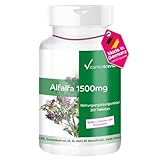 Alfalfa 1500mg - Großpackung Mit 360 Tabletten, Für 4 Monate – Vegan,...