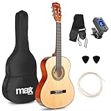 MAX SoloArt - Gitarre 3/4 Kindergitarre ab 6 jahre, Junior Akustik Gitarre...