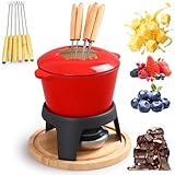 Käsefondue-Sets, Schokoladenschmelztopf mit 6 Fonduegabeln,...