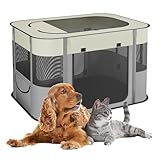 Relaxdays Welpenauslauf faltbar, HBT: 60x90x68 cm, Indoor & Outdoor,...