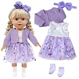 Xerteam 4 teilig Lila Puppenkleidung für 38-45cm Mädchen Puppe,...