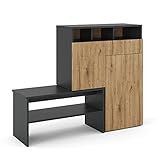 Vicco Schuhschrank Selena, Schuhregal, Anthrazit/Eiche, 125 x 102 cm