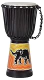 40cm Profi Djembe Trommel Bongo Drum Buschtrommel Percussion Motiv Elefant...