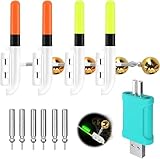 HRGOYY 4pcs Bissanzeiger Angeln, Nachtlicht Knicklicht Angeln, Wasserdicht...