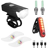 OWill Fahrradleuchten Set LED-Fahrradlicht Frontlicht + Rücklicht,...