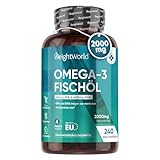 Omega 3 Kapseln - 2000mg Fischöl mit 1100mg Omega-3, 660mg EPA & 440mg DHA...