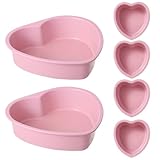 AVSQUINE Herzförmige Kuchenformen, 17,8 cm und 10,2 cm, 6 Stück, rosa...
