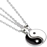 MiaLover 2 Stück Yin Yang Paar Halskette Taichi BFF Kette...