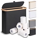 efluky 28L Toilettenpapier Aufbewahrung Korb mit Deckel, Bambus Toilet...