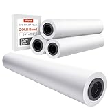 VEVOR Großformatpapier Plotterpapier 45,7 m x 609,6 mm 4 Rollen...