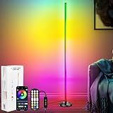 NIKYJM LED Stehlampe Wohnzimmer 145cm RGB Stehlampe Dimmbar Standleuchte...
