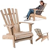 KADAX Adirondack Stuhl, Gartensessel aus Holz, Gartenstuhl mit Hoher...