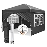 Leadyeah Pop Up Pavillon 3 m x 3 m mit Seiten, Einpersonen Push Setup...