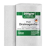 Xabian Drainagevlies 200g/m² 300g/m² 500g/m² Filtervlies 2m x 25m =...