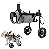 UIQELYS Kleiner Hunderollstuhl für Rückenbeine, grauer...