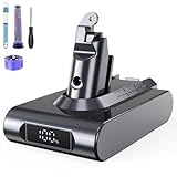 Vunzo 6000mAh V6 Ersatzakku mit LCD-Bildschirm für Dyson V6 Akku -...