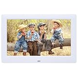 10,5 Zoll Digitaler Bilderrahmen, Musik Foto Videoplayer mit Fernbedienung,...