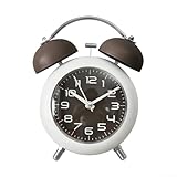 Robuster Doppelglocken-Wecker aus Metall für effektive Anrufe (braun)