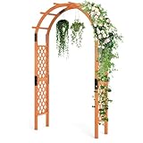 HOMASIS Gartenbogen Holz, Rosenbogen für Rosen & Kletterpflanzen,...