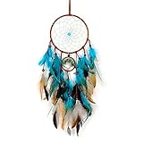 Traumfänger, Basicon 60cm Dreamcatcher Blauer Vintage Feder Traumfänger...