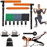 Hommie Pilates Bar Set mit 6 Latex Widerstandsbändern 20-220lbs &...