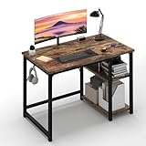 JUMMICO Schreibtisch 100cm mit Regalen, Tisch mit Stauraum, stabile...