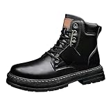 Herren Leather Warm Stiefel Winterschuhe Herren Gefütterte Stiefel Warm...