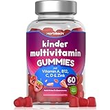 Multivitamin Gummibärchen für Kinder | Mit Jod, Zink, Vitamin C, E, D,...