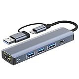 USB LAN Adapter 1000M, USB C auf Ethernet Adapter RJ45 Gigabit...