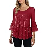 Sommershirts Damen Leicht Und Luftig Dreiviertelarm - Tunika Damen Elegant...