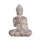 TERESA'S COLLECTIONS Buddha Figur Garten Statue 16cm Harz sitzende Budda...