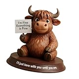 CHIZISX Highlands Kuh-Figuren, Dekor-Zwerge mit Blume, Kunstharz,...