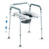 VEVOR Toilettenstuhl Nachtstuhl mit Gepolsterter Sitzfläche & Armlehnen,...