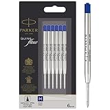 Parker Ballpoint Pen Refills | Medium Point | Blue QUINKflow Ink | 6 Count...