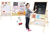 Faltbare Kindertafel Doppelseitig Kreidetafel Whiteboard mit Zubehör Holz...