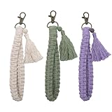 Bafiwu 3 Stück Schlüsselanhänger Makramee Armband Schlüsselband Frau...