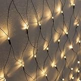 Meisterhome® LED Lichternetz Lichterkette 3×3 m – 240 Warmweiße LEDs...