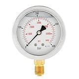 63mm Manometer Analog Gasdruckanzeige 0-250Bar 0~3750PSI für Wasser Luft...