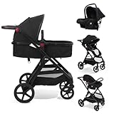Sekey Kombi Kinderwagen Baby 3 in 1 Komplettset mit Regenschutz und...