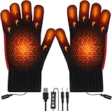 Lomffy USB Beheizte Handschuhe für Herren und Damen, Heiz-Handschuhe...