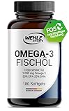 Omega 3 Kapseln hochdosiert Triglyceride Fischöl - Fish Oil Softgel 500mg...