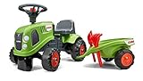 Falk Claas Traktor mit Anhänger, Rechen und Schaufel, 2 Sets Aufkleber,...