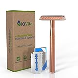 iQVita® - Rasierhobel - Rosegold - inkl. 10 Rasierklingen - Rasierhobel...